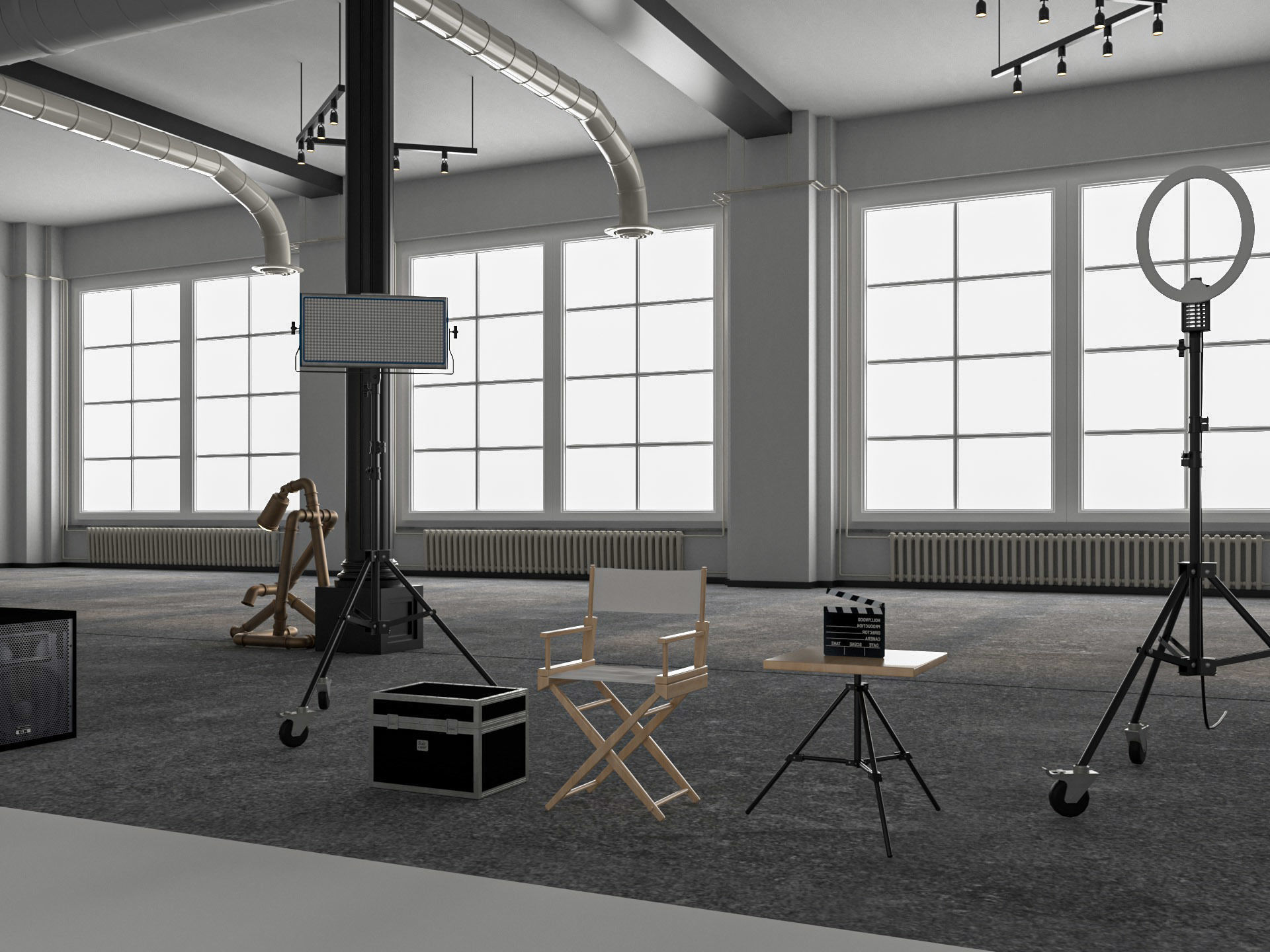 Photography Studio Scene 2 3D model_4