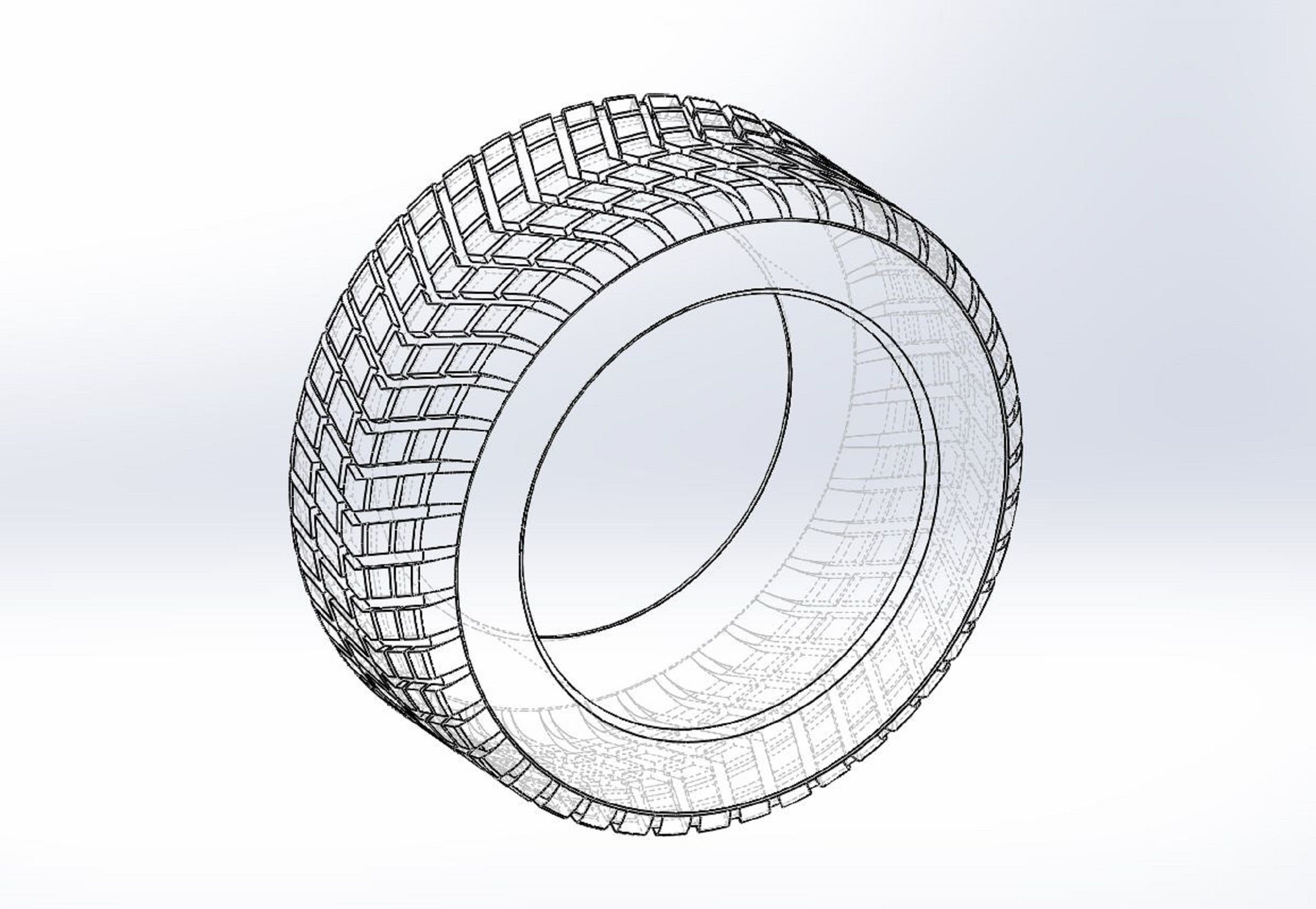 Race tire 3 Scale 1 to 25 3D print model_8