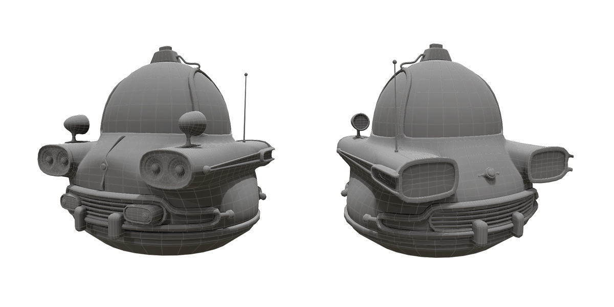 Stylized car 3d model Low-poly 3D model_6