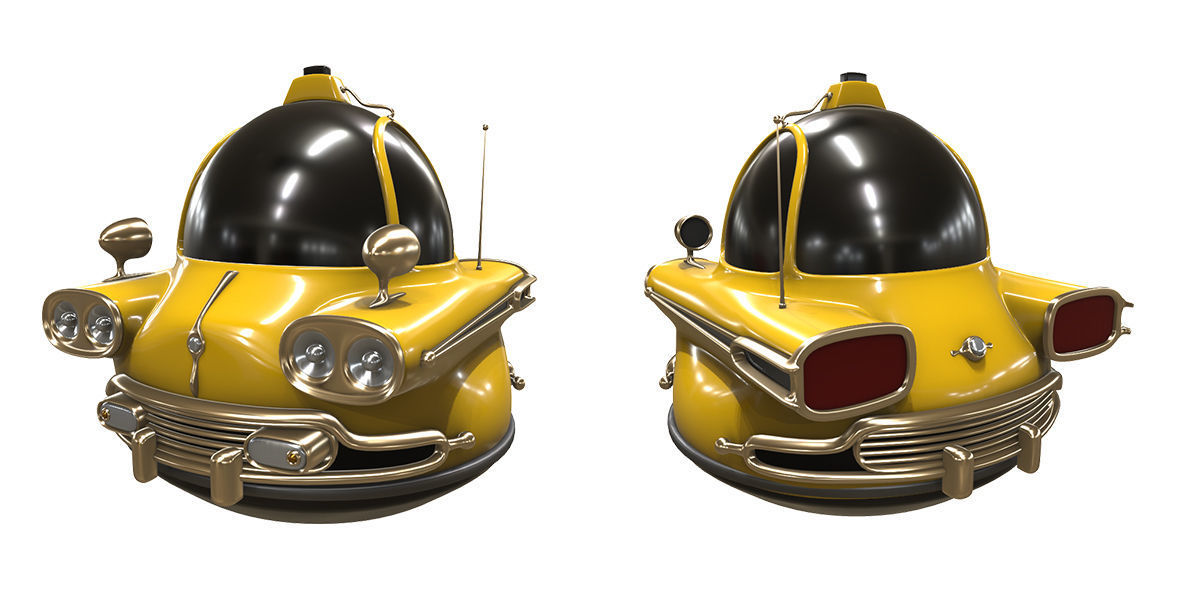 Stylized car 3d model Low-poly 3D model_3