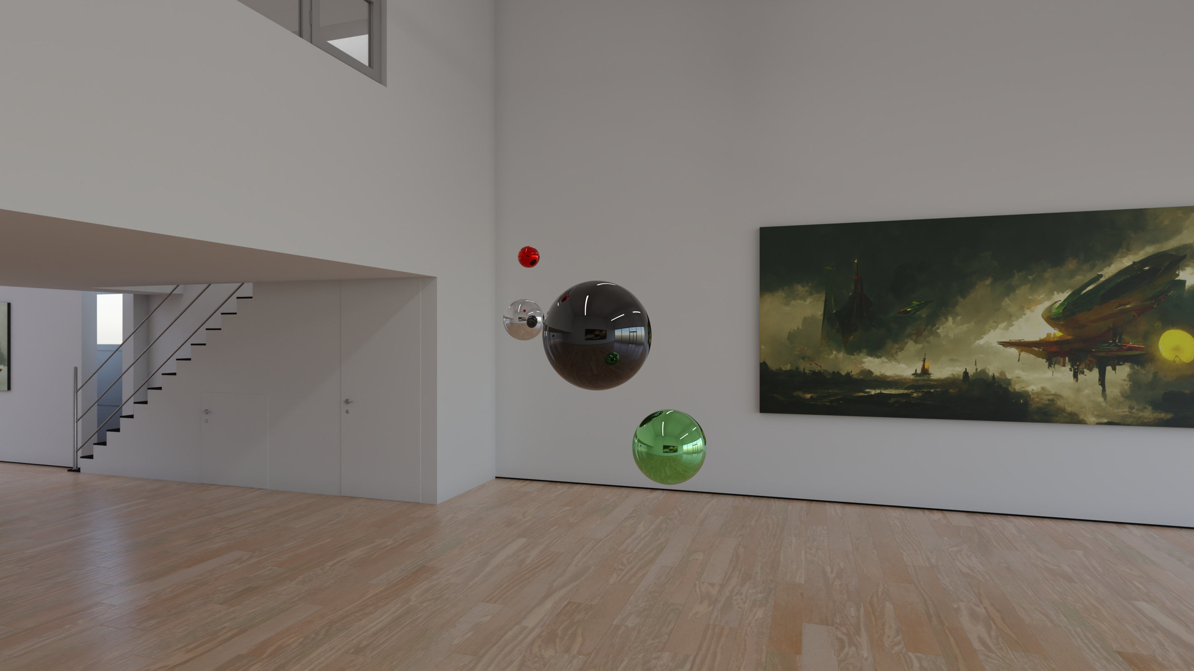 HDRI - Art Museum Gallery Interior 29 v2 - 16384x8192 Texture_12