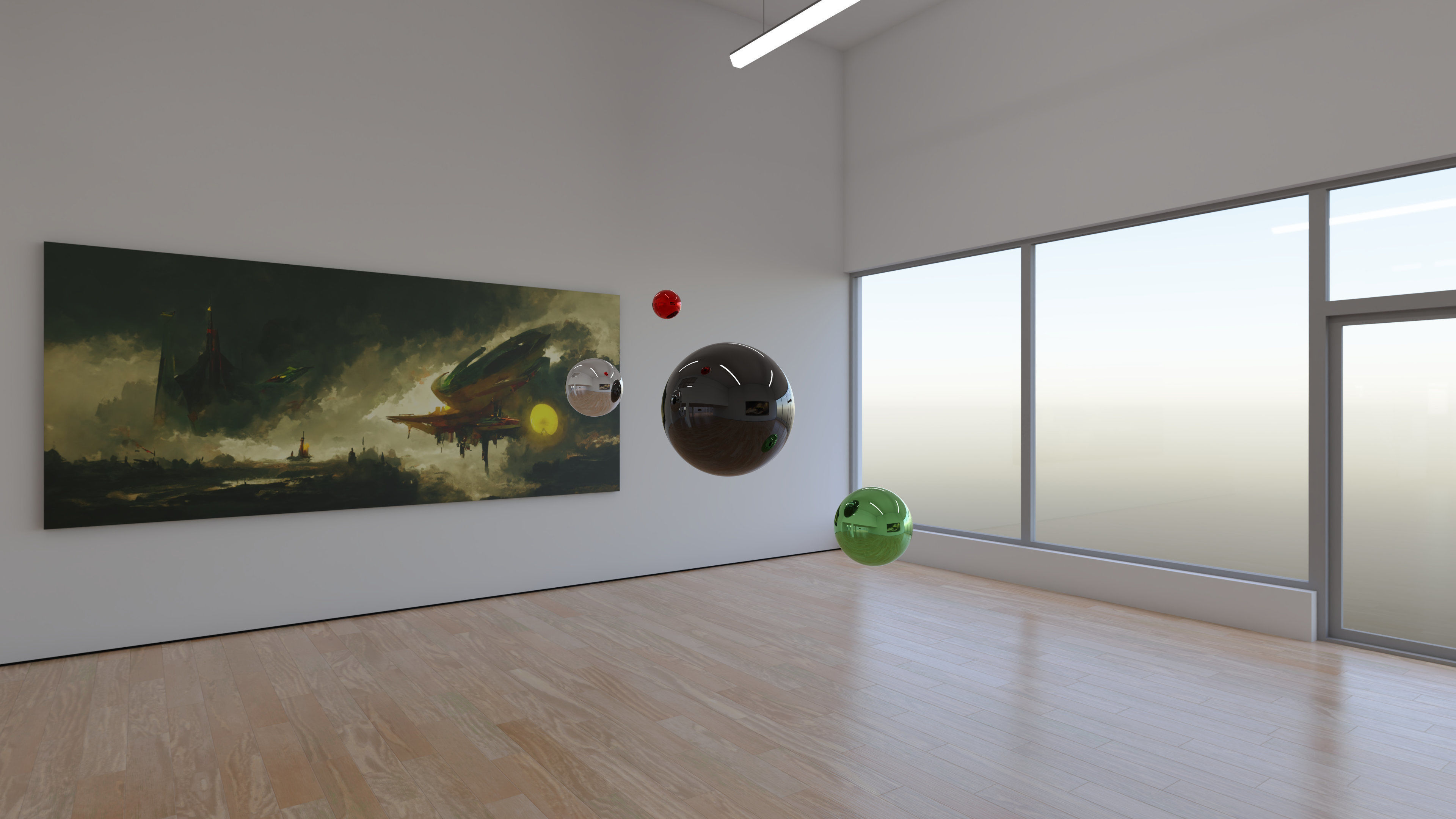 HDRI - Art Museum Gallery Interior 29 v2 - 16384x8192 Texture_9