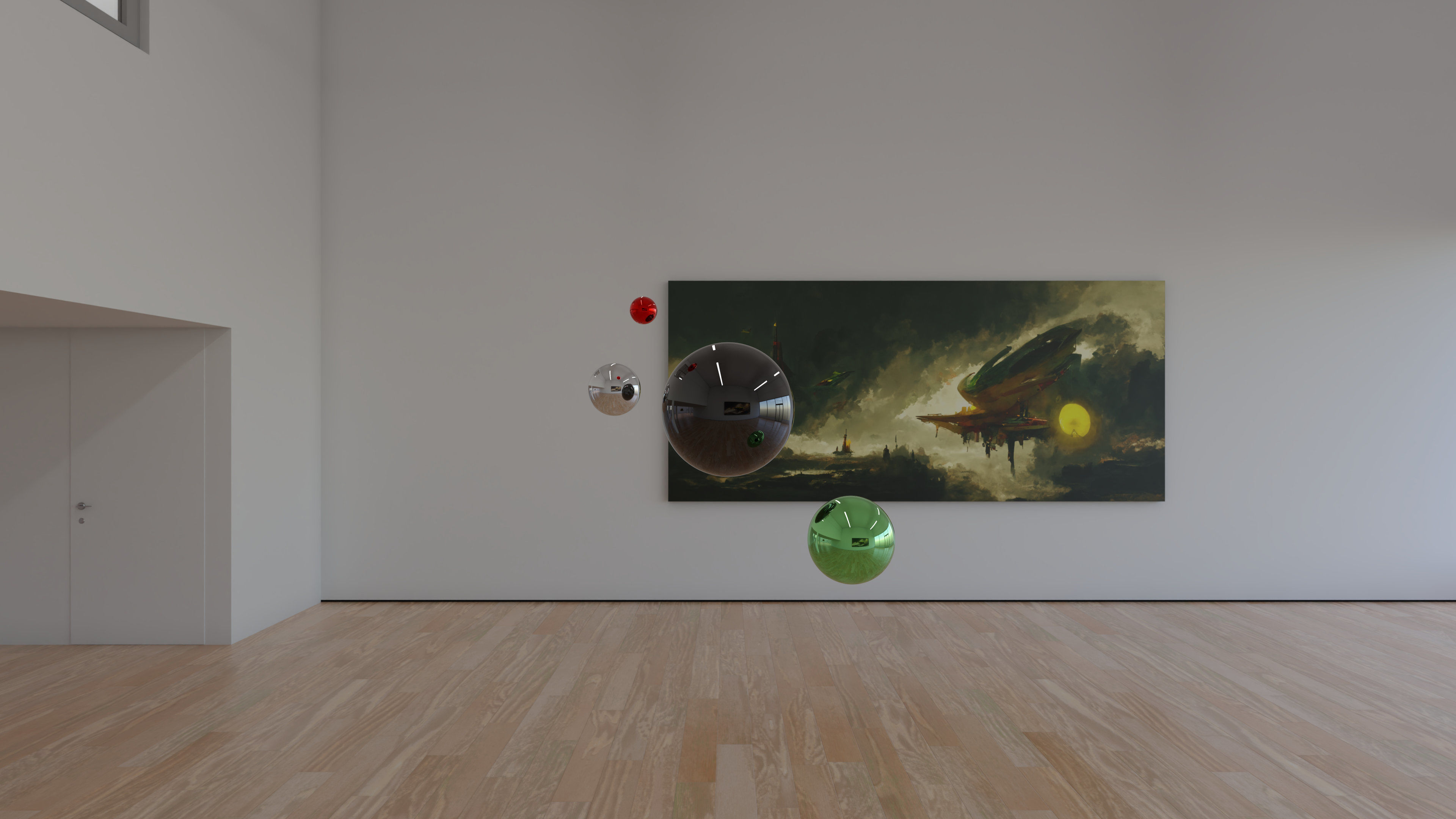 HDRI - Art Museum Gallery Interior 29 v2 - 16384x8192 Texture_11