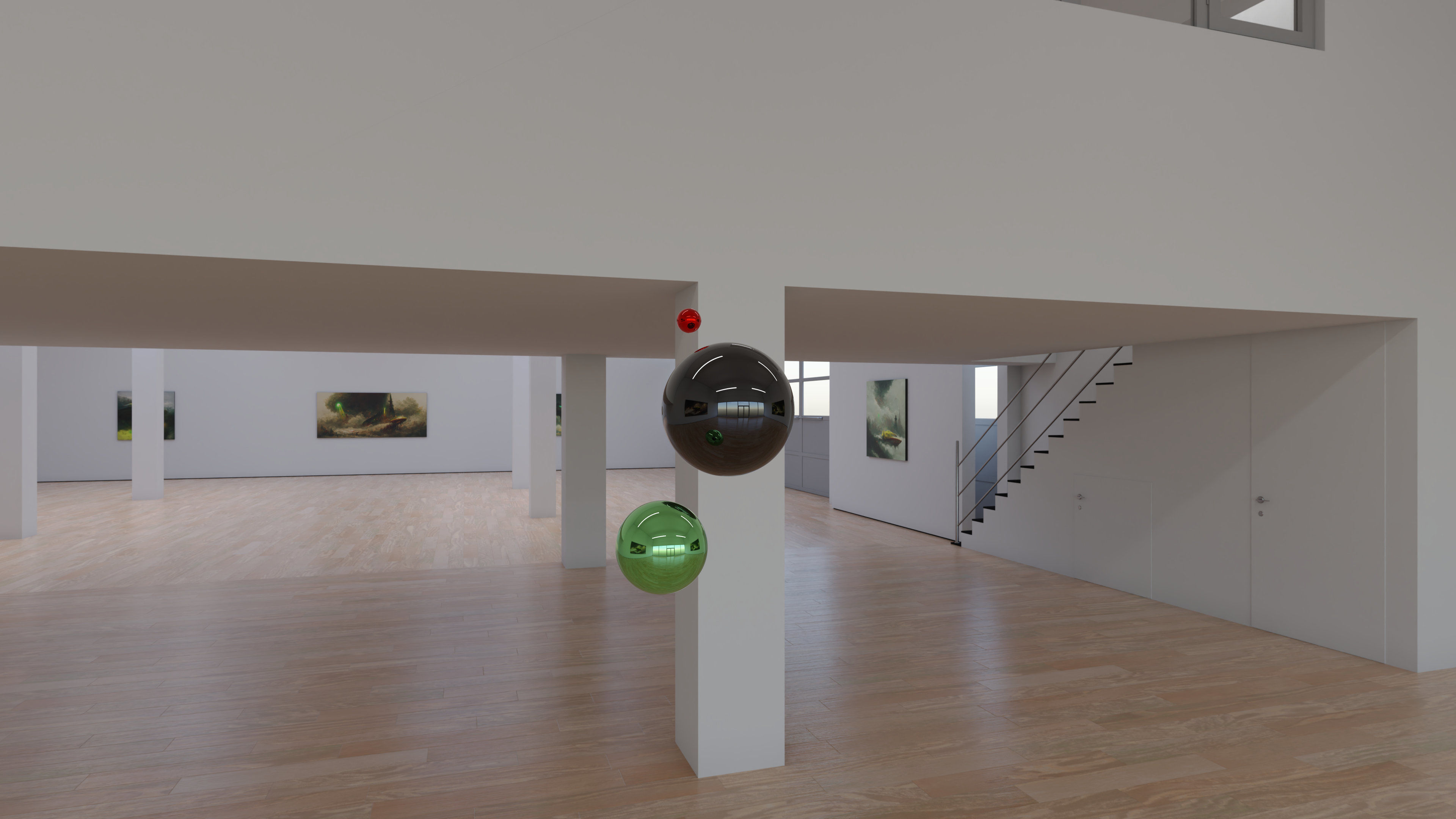 HDRI - Art Museum Gallery Interior 29 v2 - 16384x8192 Texture_15