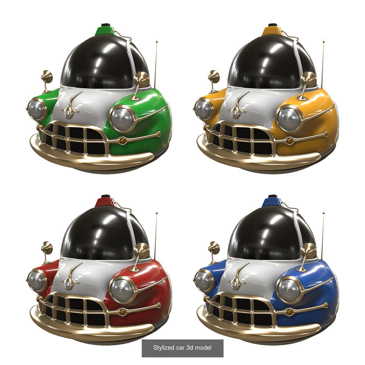 Stylized car 3d model pack 3D Model Collection_8