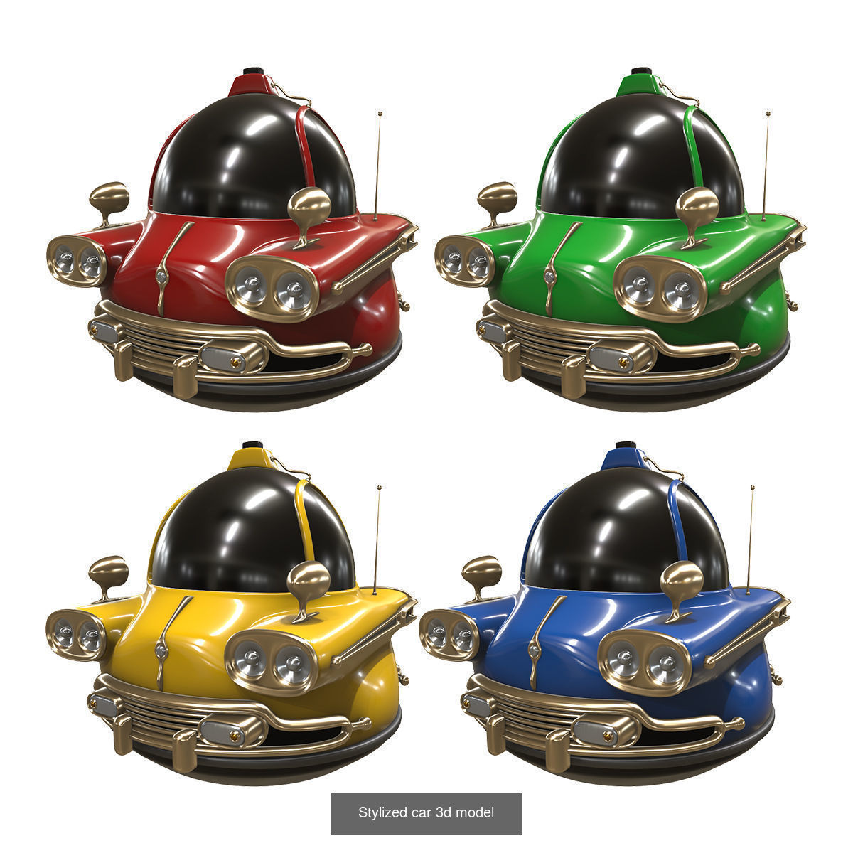 Stylized car 3d model pack 3D Model Collection_9