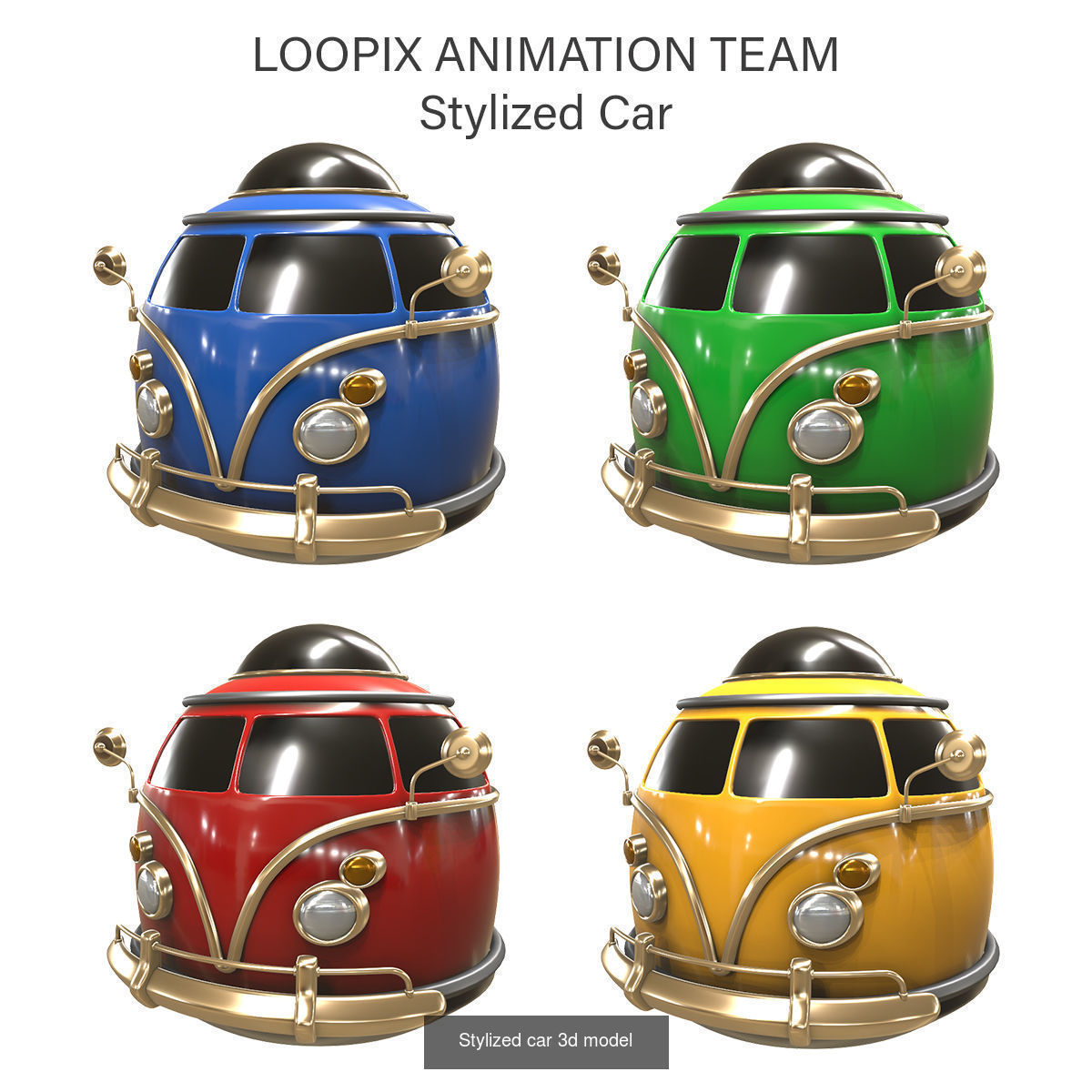 Stylized car 3d model pack 3D Model Collection_5