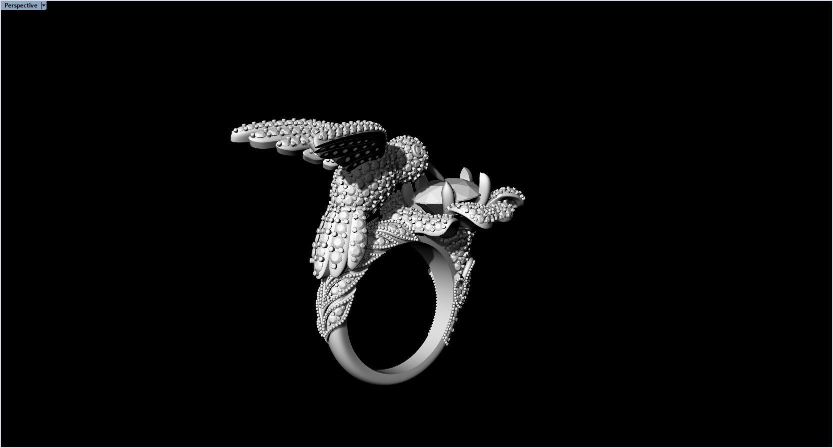 jewelry ring with precious stones exclusive 3D print model_40