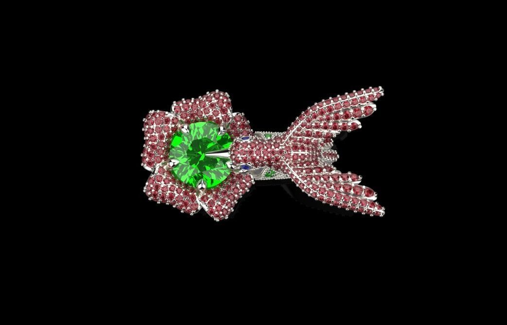 jewelry ring with precious stones exclusive 3D print model_16