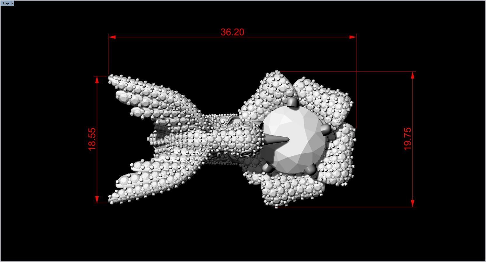 jewelry ring with precious stones exclusive 3D print model_2