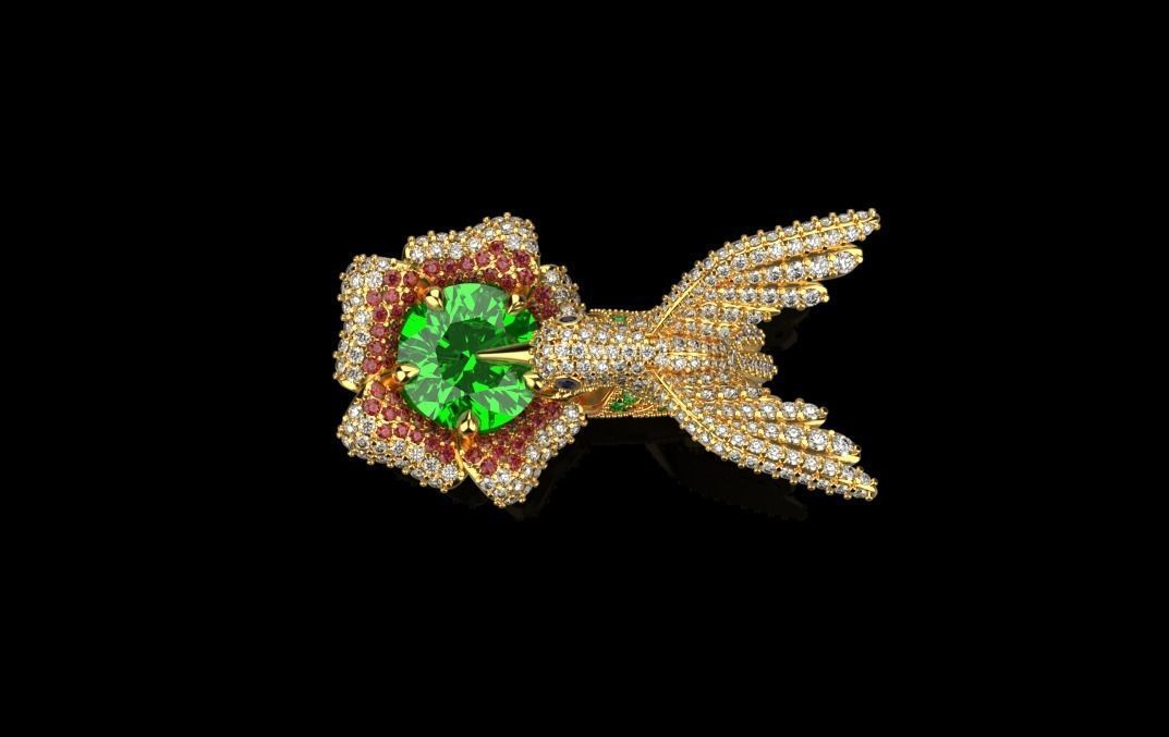 jewelry ring with precious stones exclusive 3D print model_25