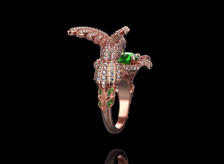 jewelry ring with precious stones exclusive 3D print model_28