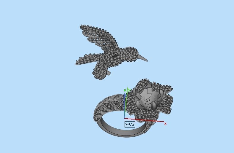 jewelry ring with precious stones exclusive 3D print model_61