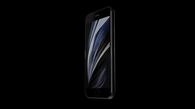 Iphone SE 2020  Low-poly 3D model