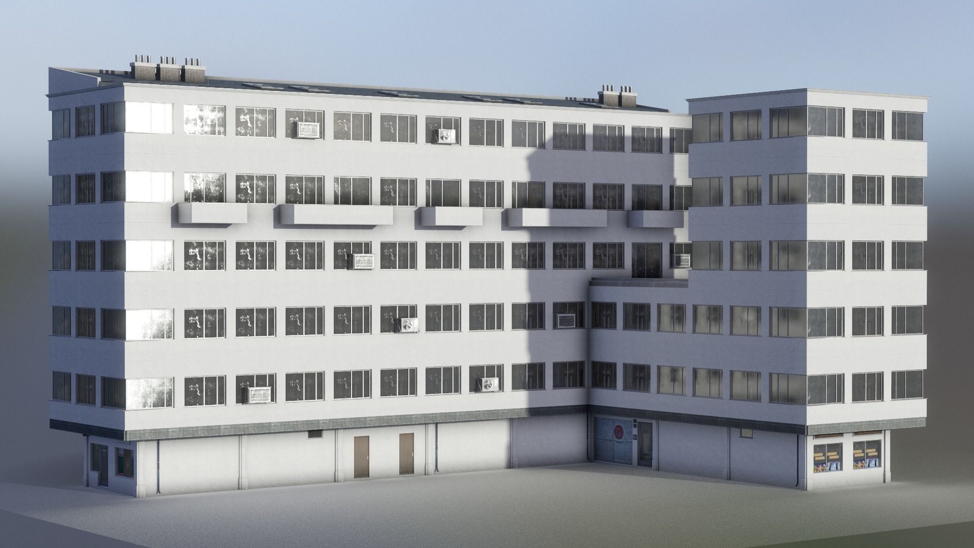 European Building 13 Low-poly 3D model_1