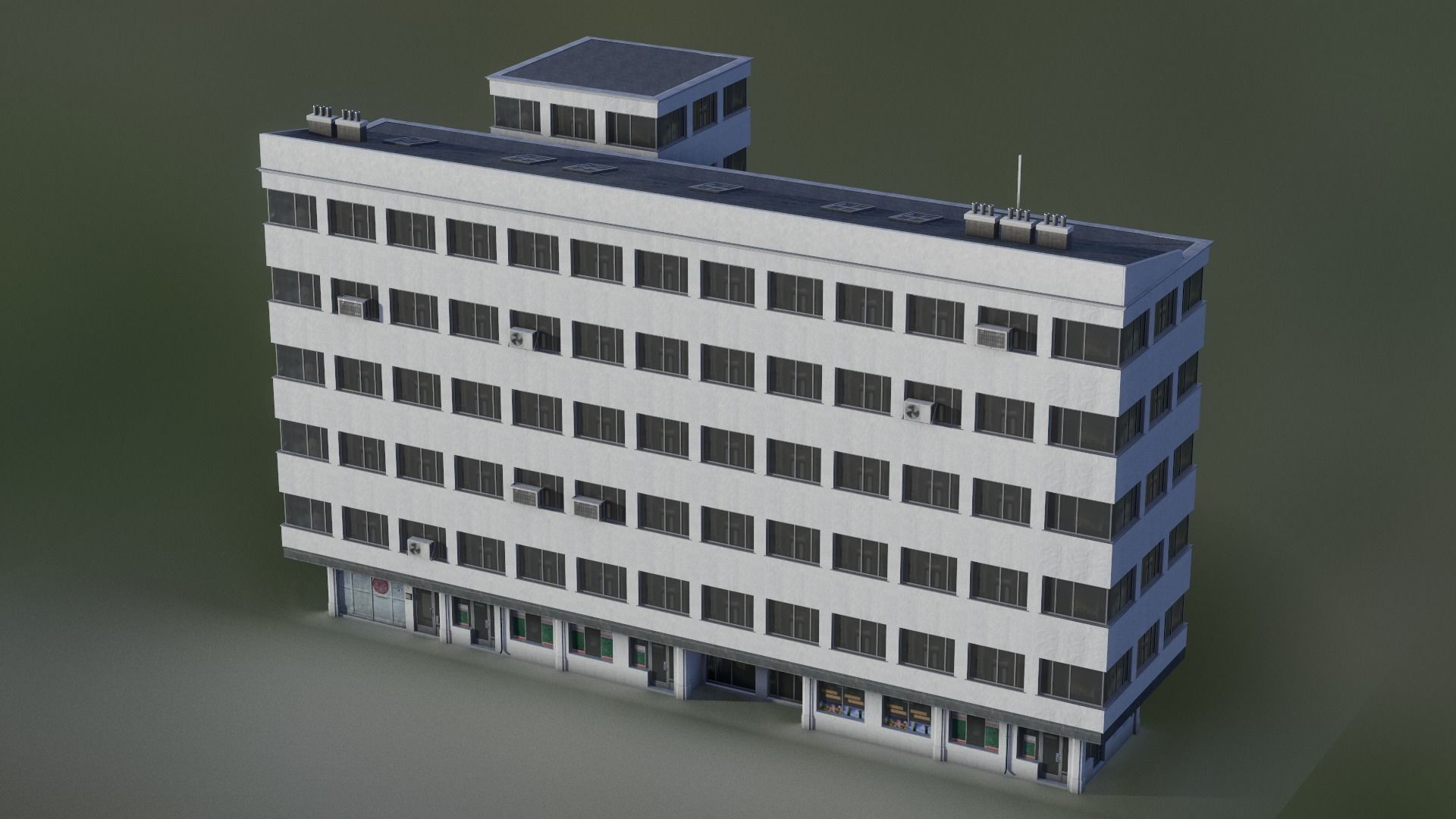 European Building 13 Low-poly 3D model_2