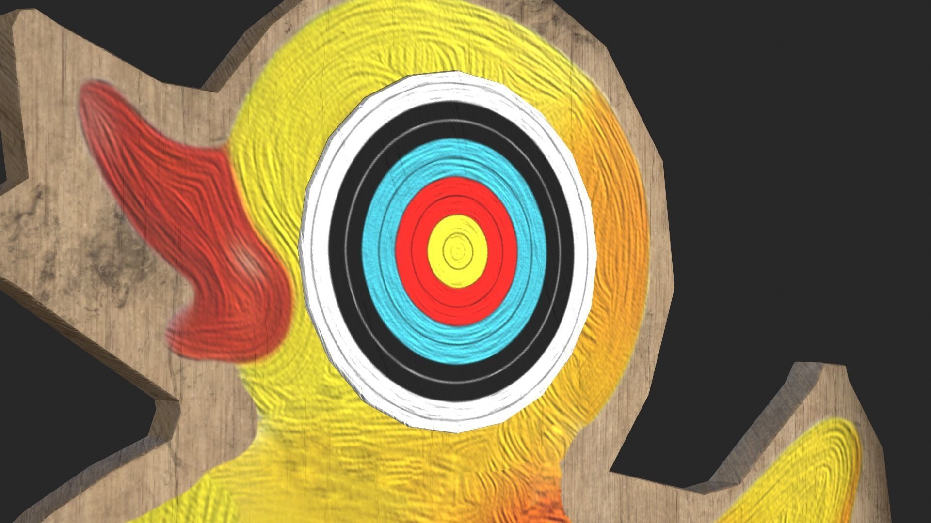 Ducky archery target Low-poly 3D model_5