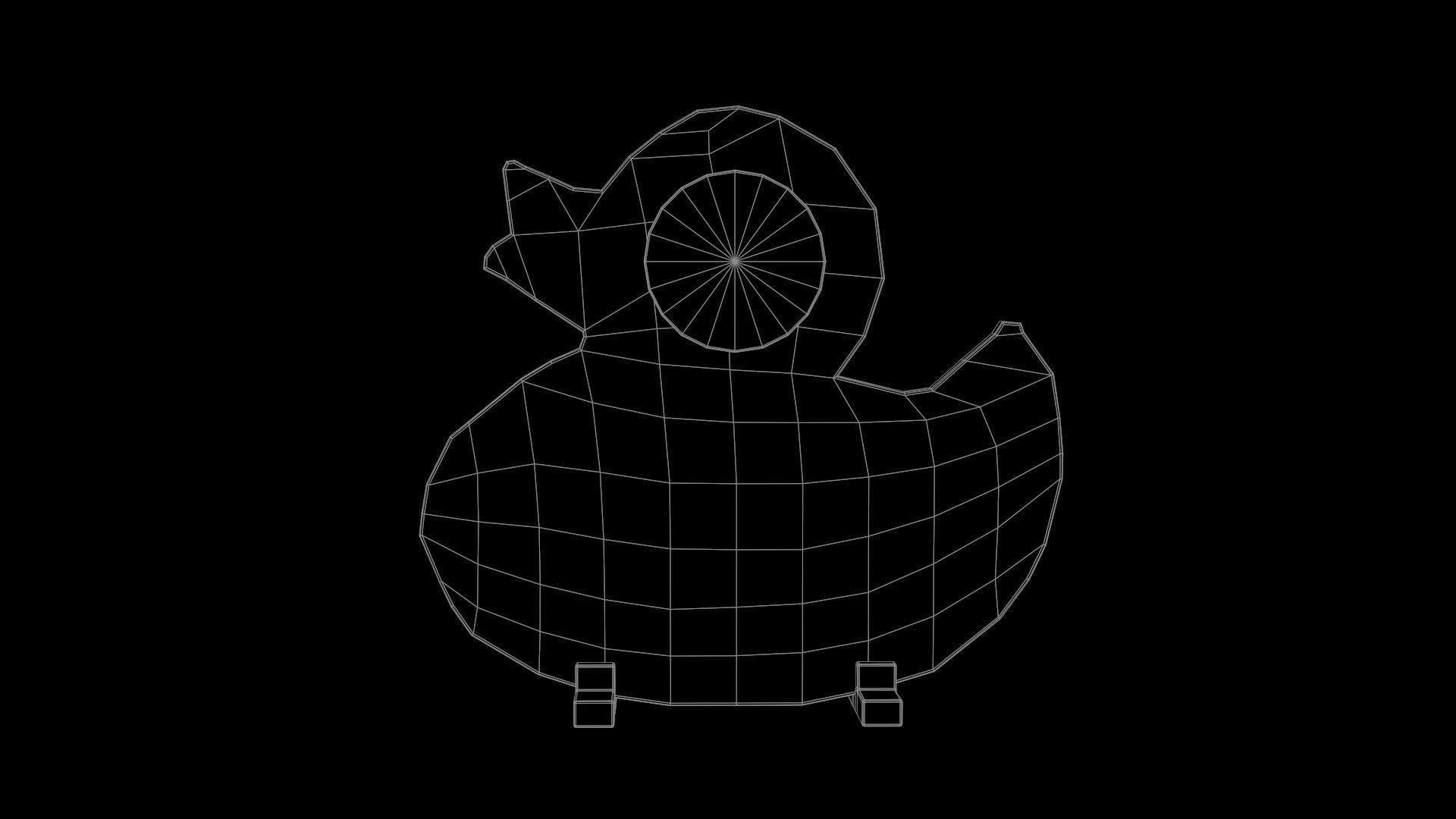 Ducky archery target Low-poly 3D model_1