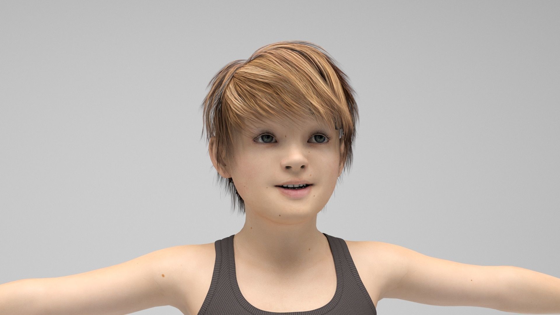 Boy 9 girl on skateboard 3D model_10