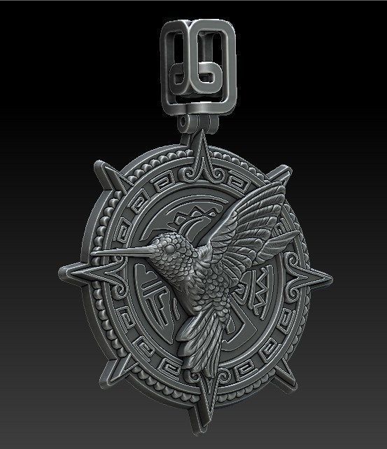 hummingbird pendant 3D print model_2