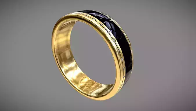 Blackstripe Ring Low-poly Low-poly 3D model
