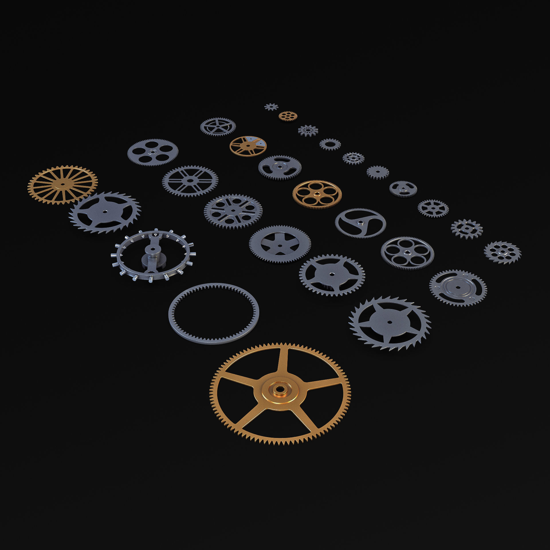 Gears Set v 2 3D model_9
