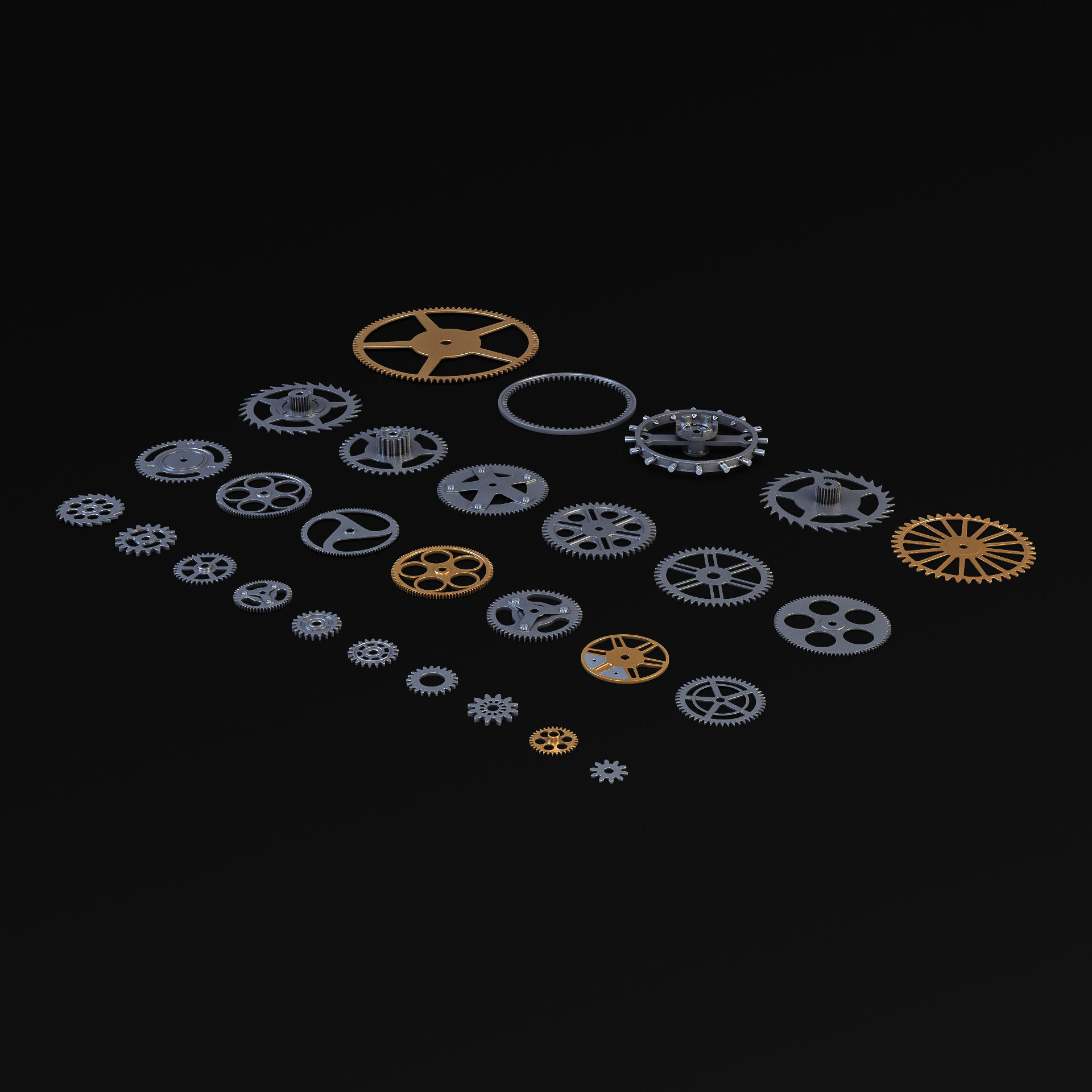 Gears Set v 2 3D model_6