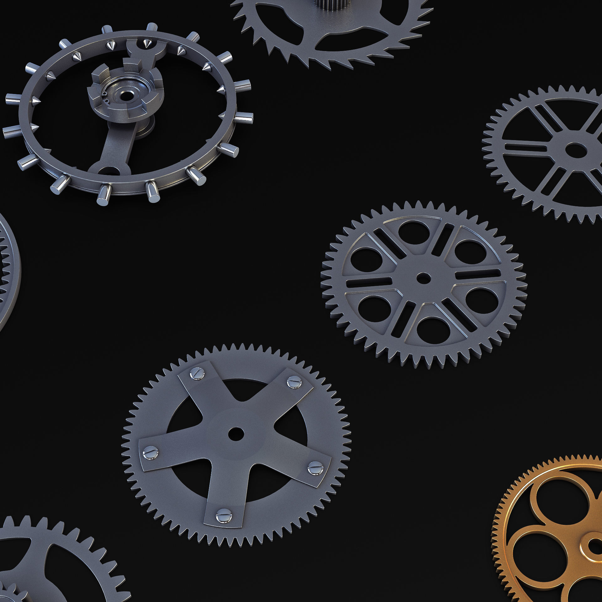 Gears Set v 2 3D model_14
