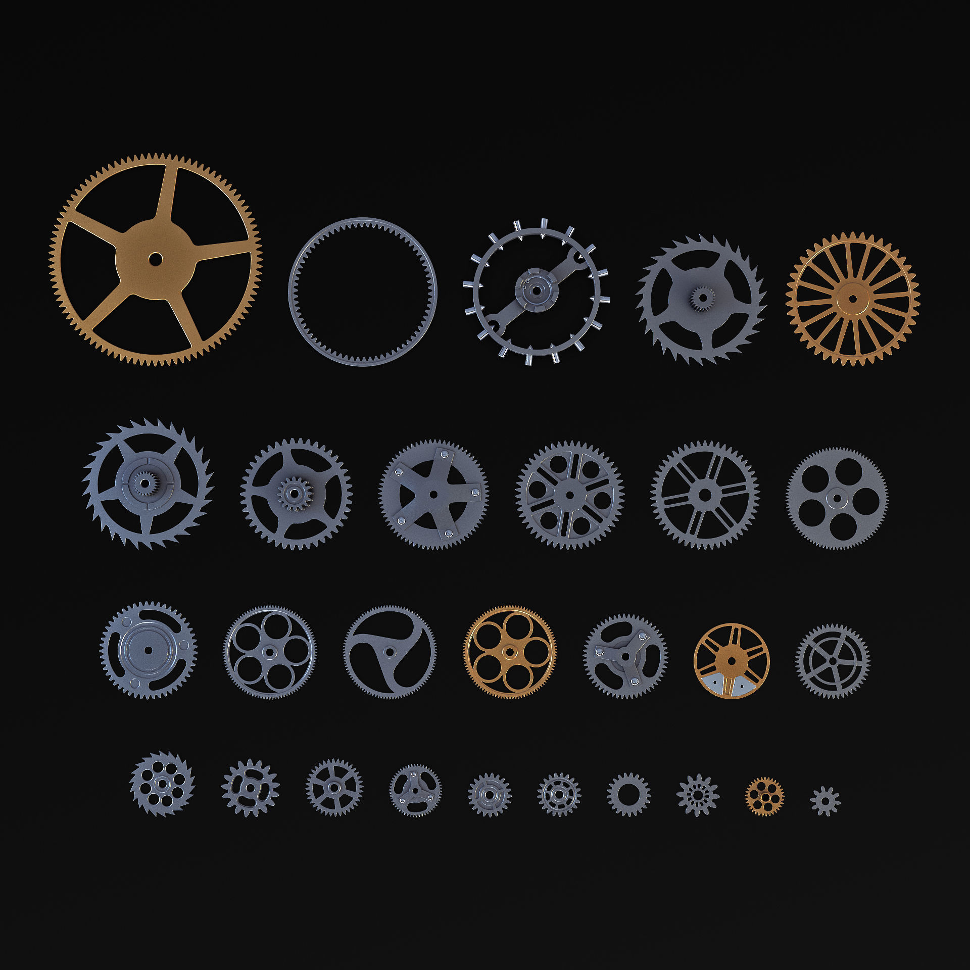 Gears Set v 2 3D model_2