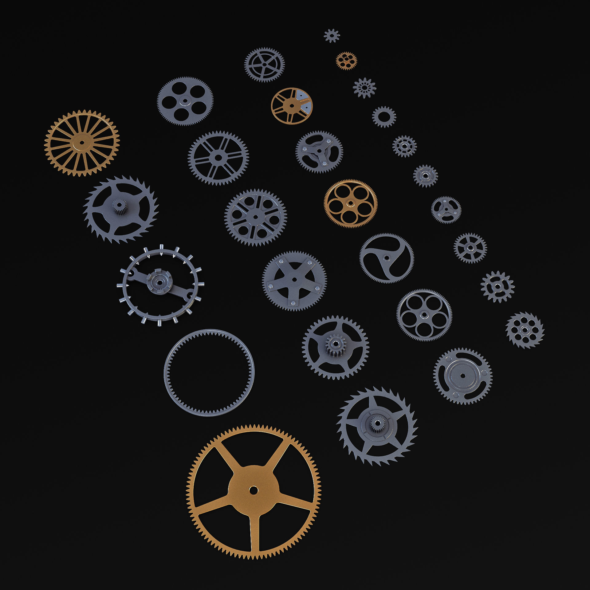 Gears Set v 2 3D model_10