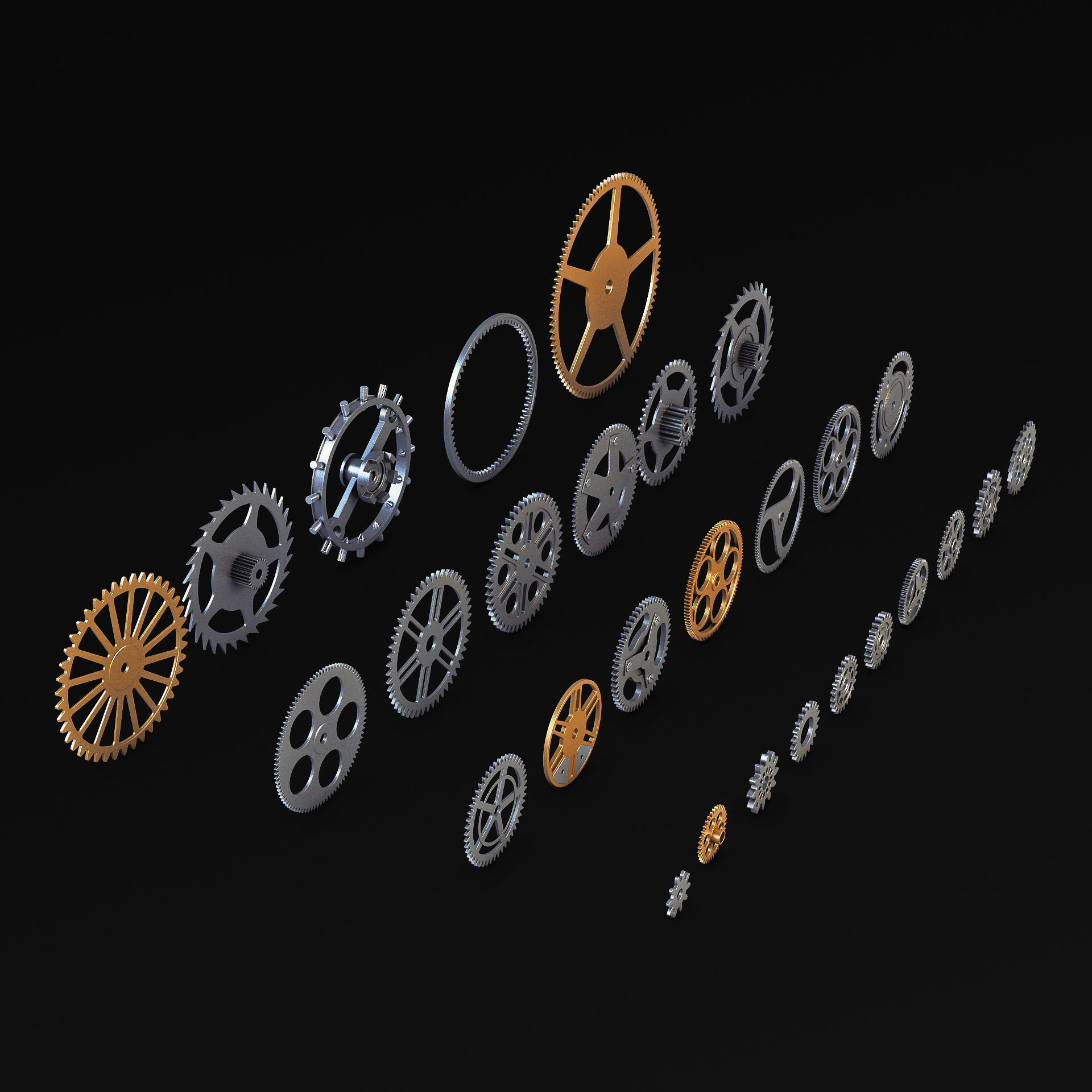 Gears Set v 2 3D model_16