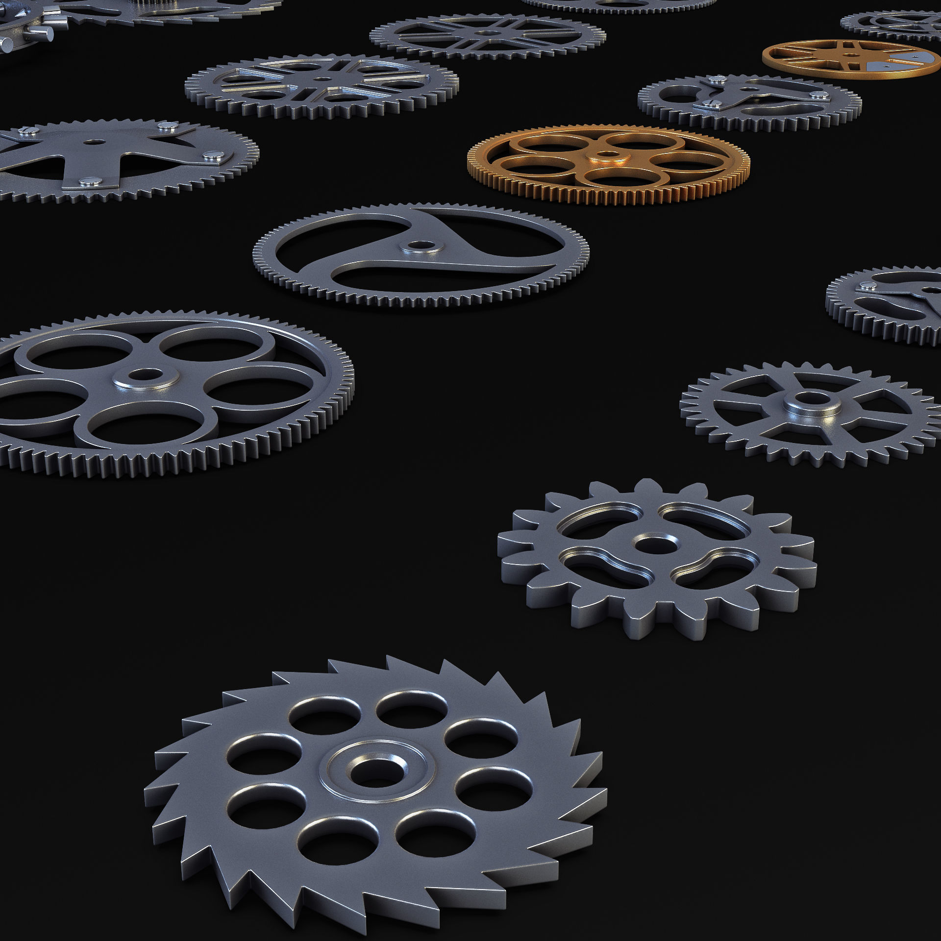 Gears Set v 2 3D model_11