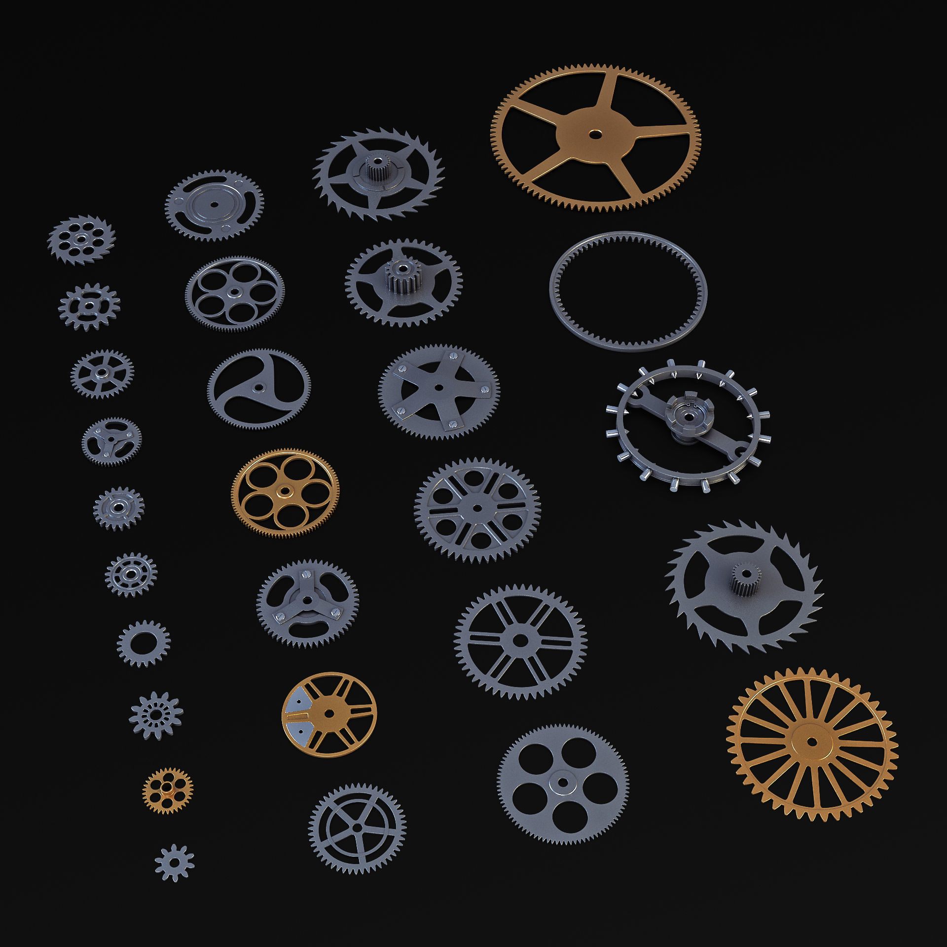 Gears Set v 2 3D model_8