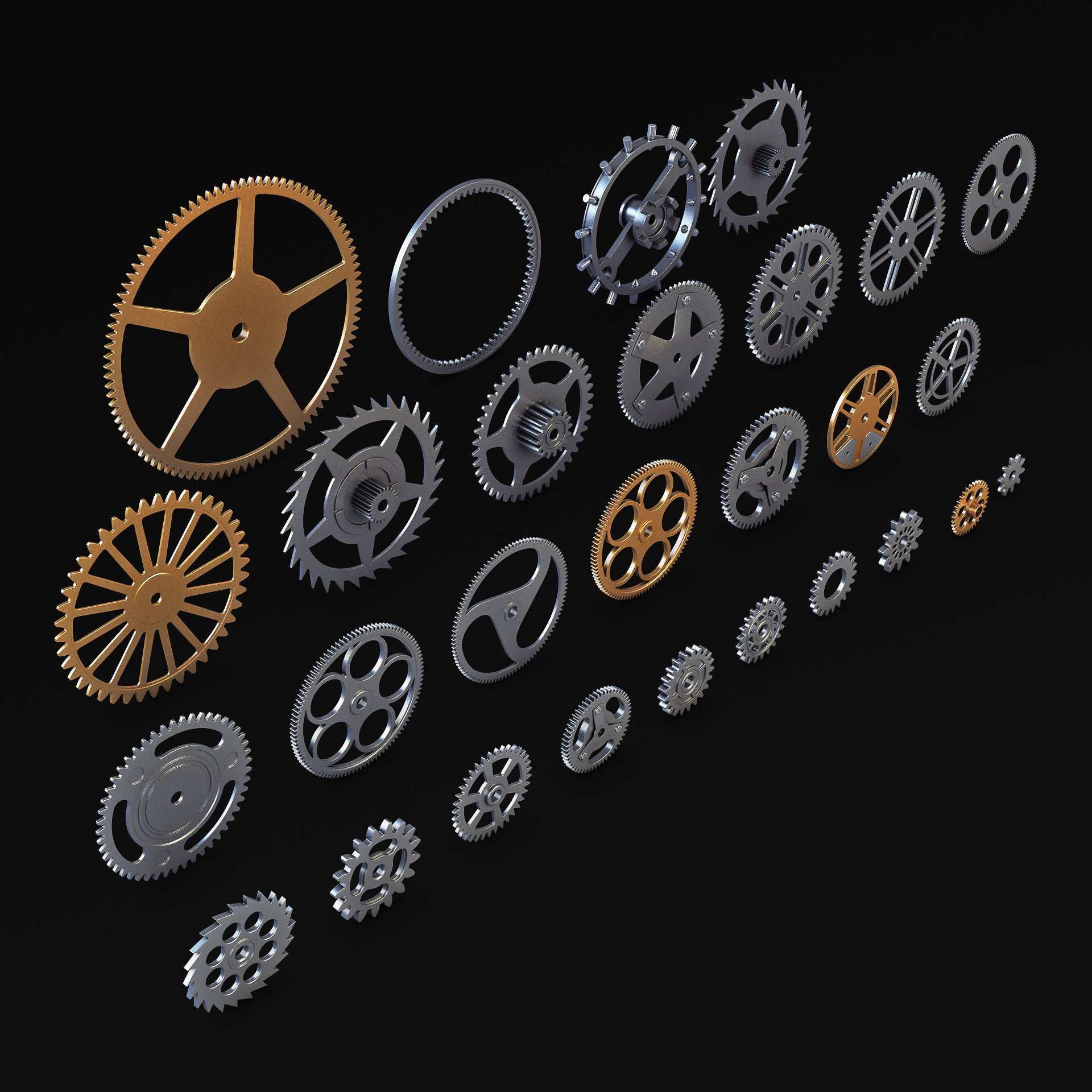 Gears Set v 2 3D model_4