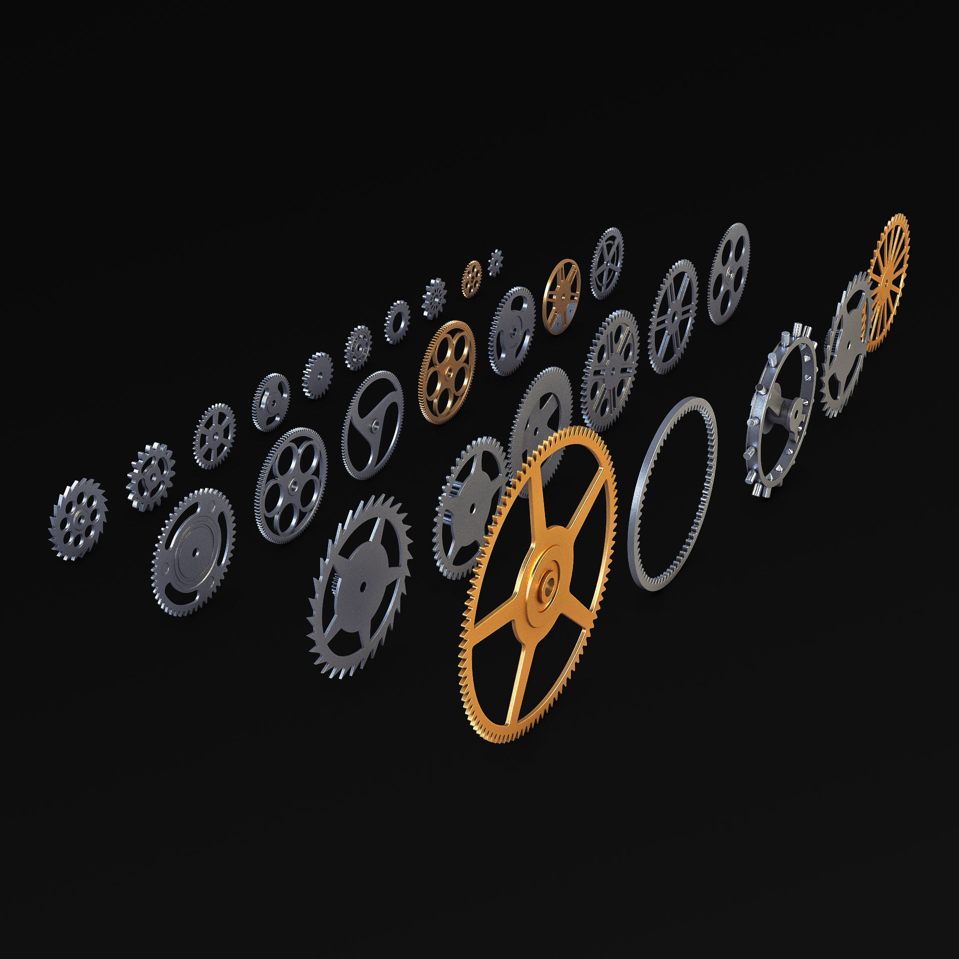 Gears Set v 2 3D model_15
