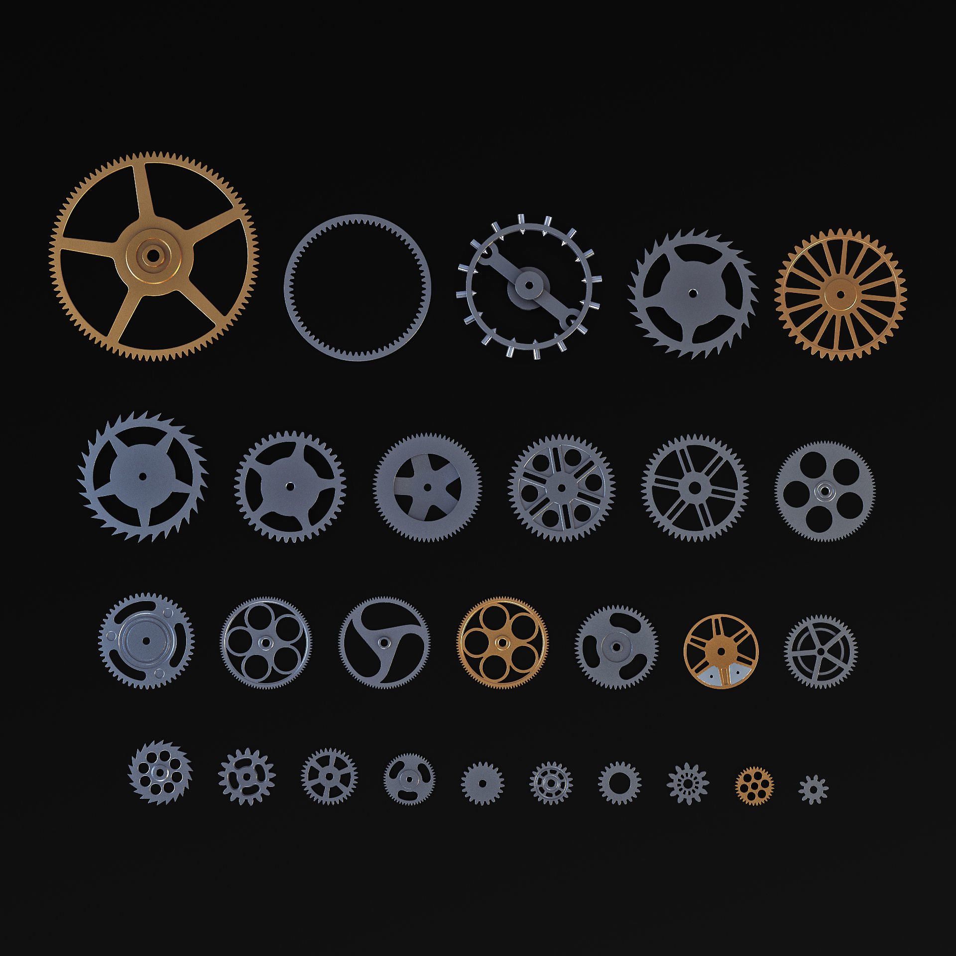 Gears Set v 2 3D model_3