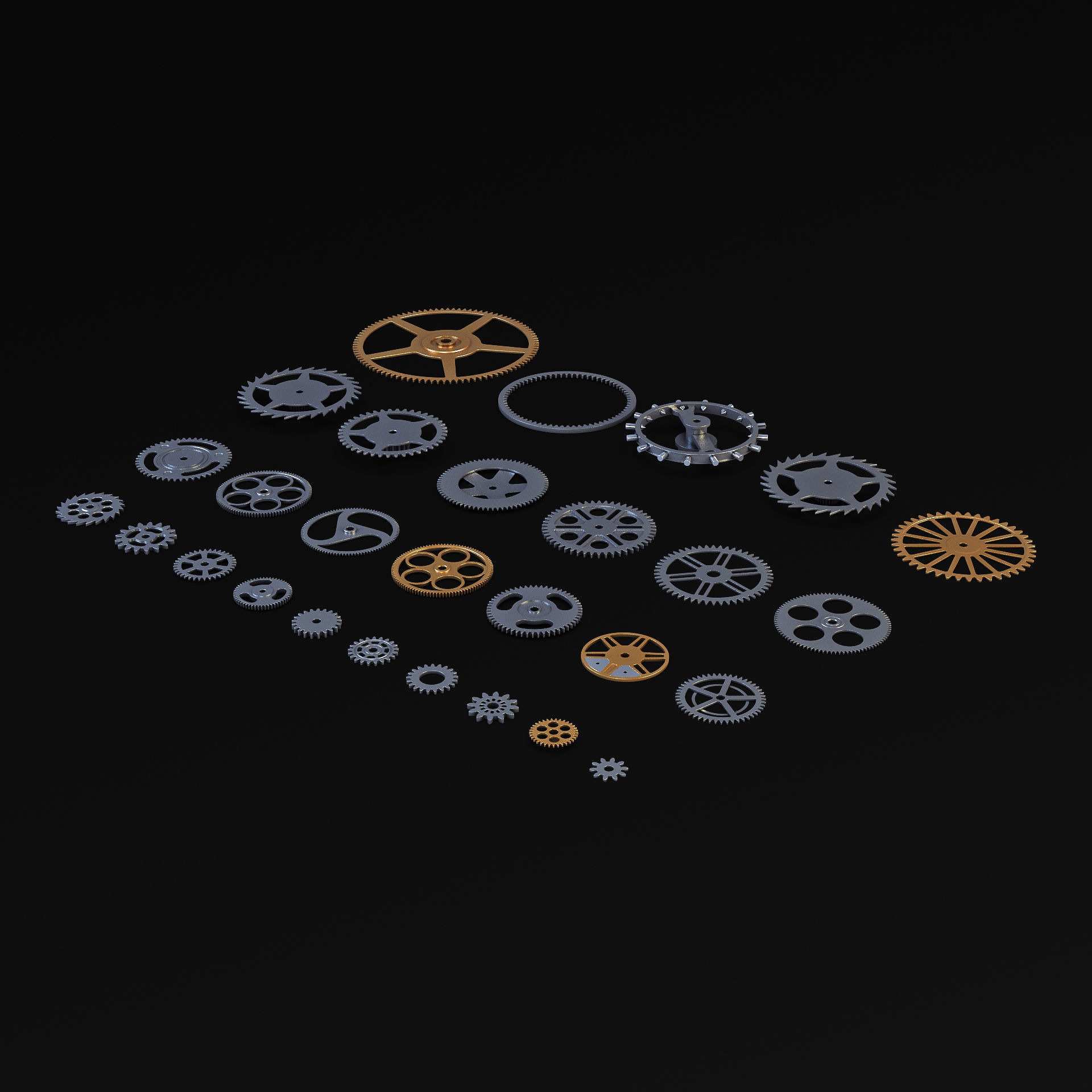 Gears Set v 2 3D model_7