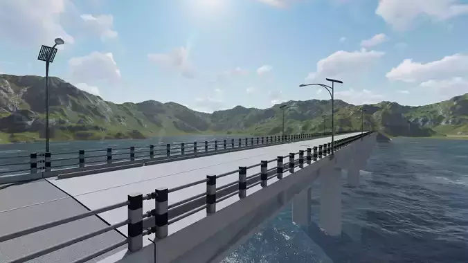 Bridge Concret Low-poly 3D model Low-poly 3D model