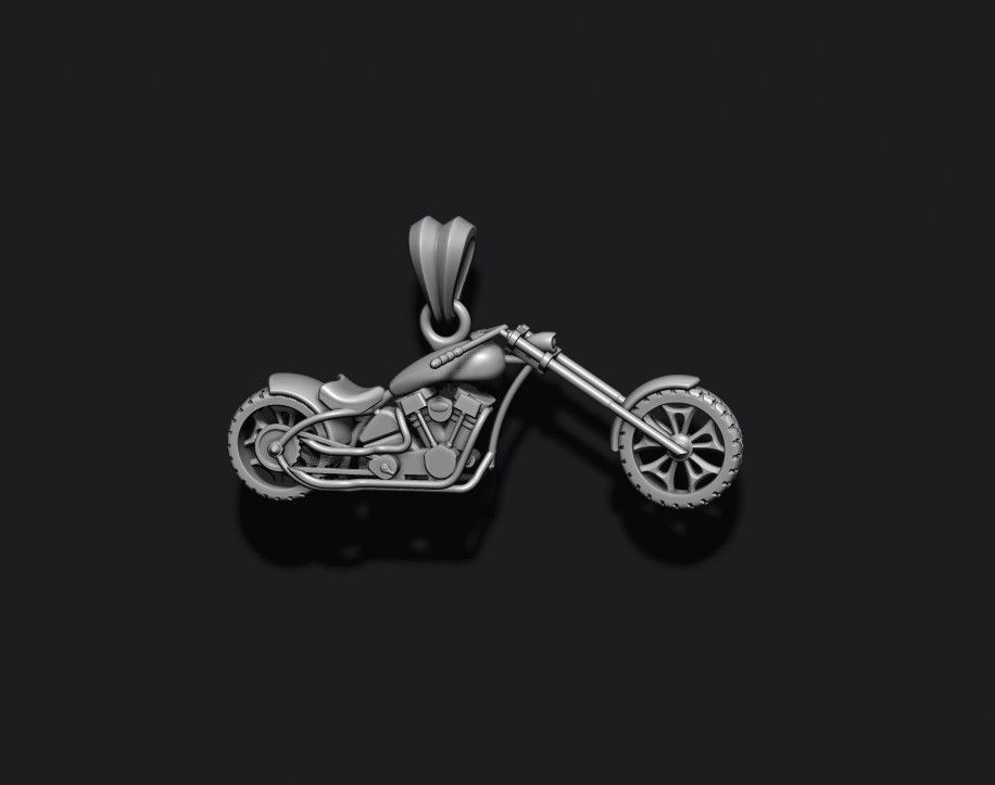 Motorcycle chopper pendant 3d 3D print model_7