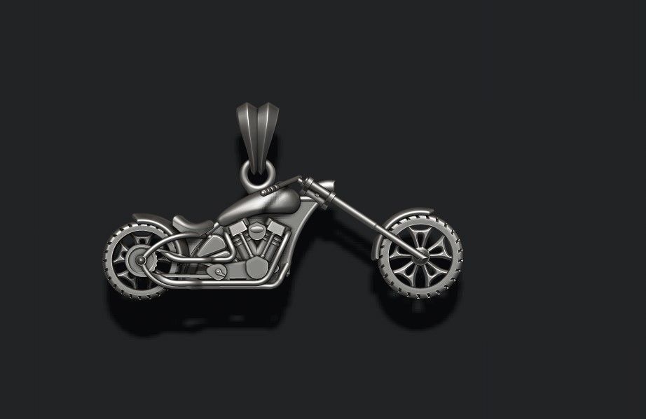 Motorcycle chopper pendant 3d 3D print model_8