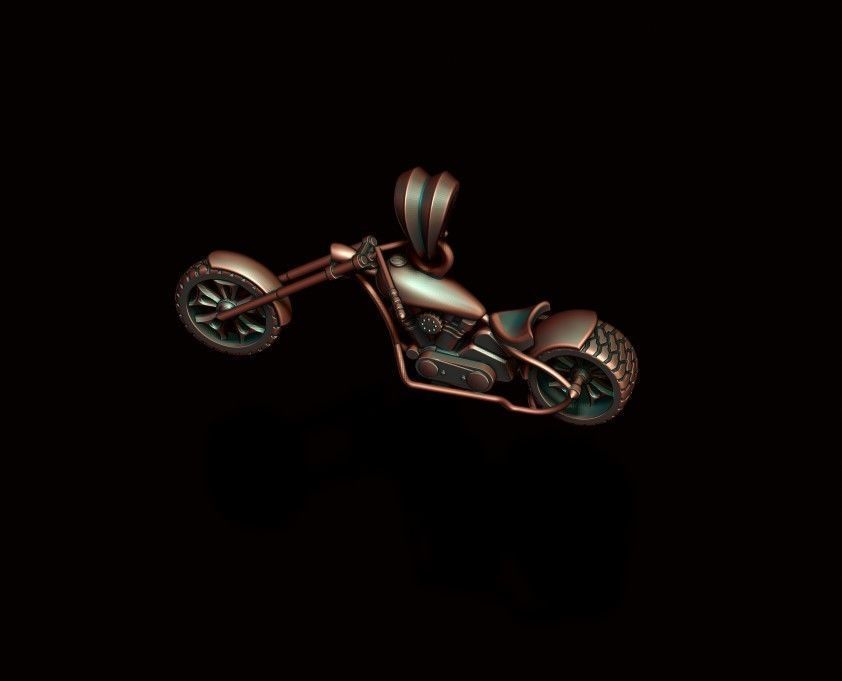Motorcycle chopper pendant 3d 3D print model_6
