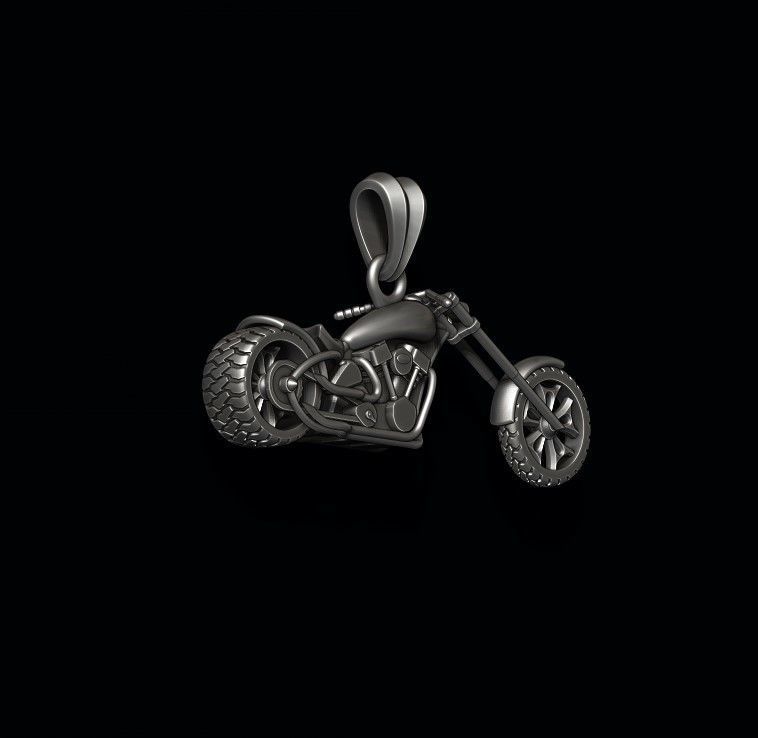 Motorcycle chopper pendant 3d 3D print model_10
