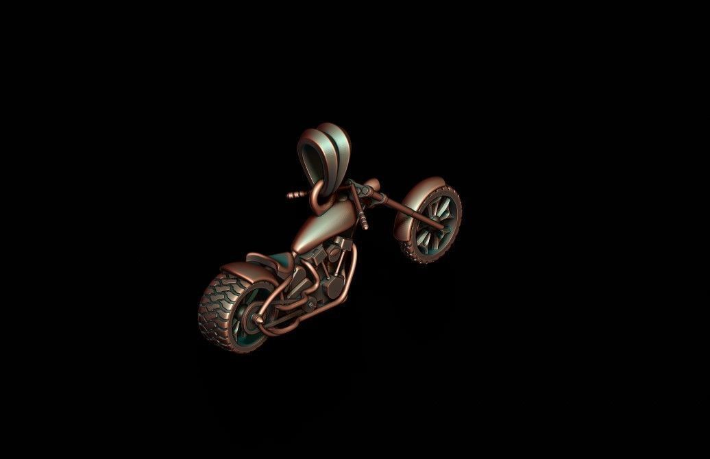 Motorcycle chopper pendant 3d 3D print model_11