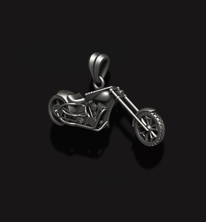 Motorcycle chopper pendant 3d 3D print model_9