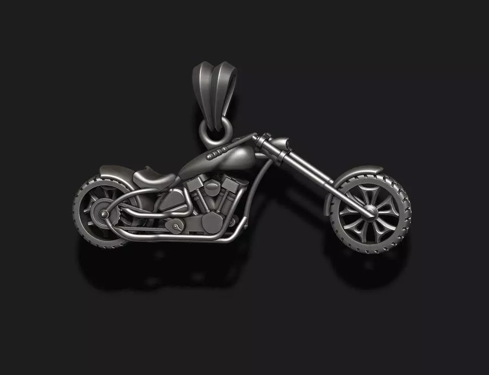 Motorcycle chopper pendant 3d 3D print model_0