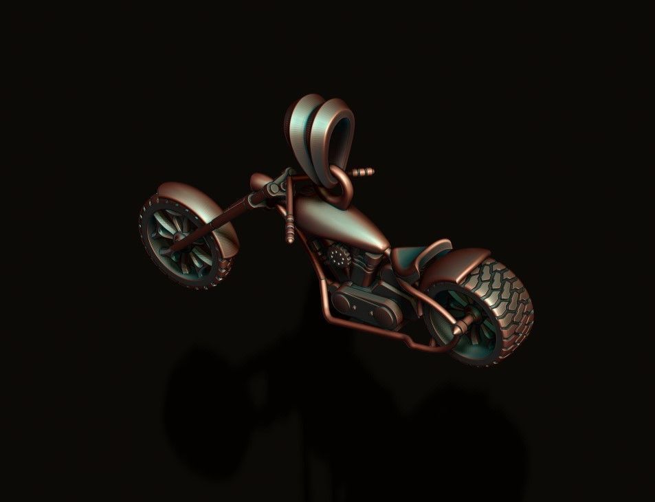 Motorcycle chopper pendant 3d 3D print model_4