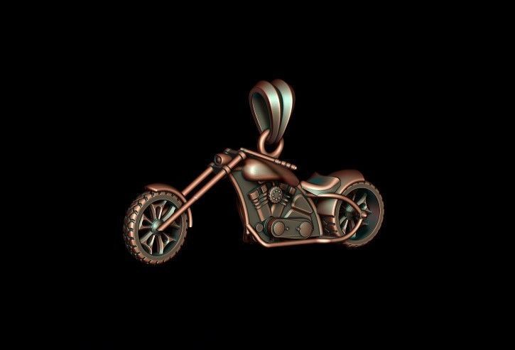 Motorcycle chopper pendant 3d 3D print model_13
