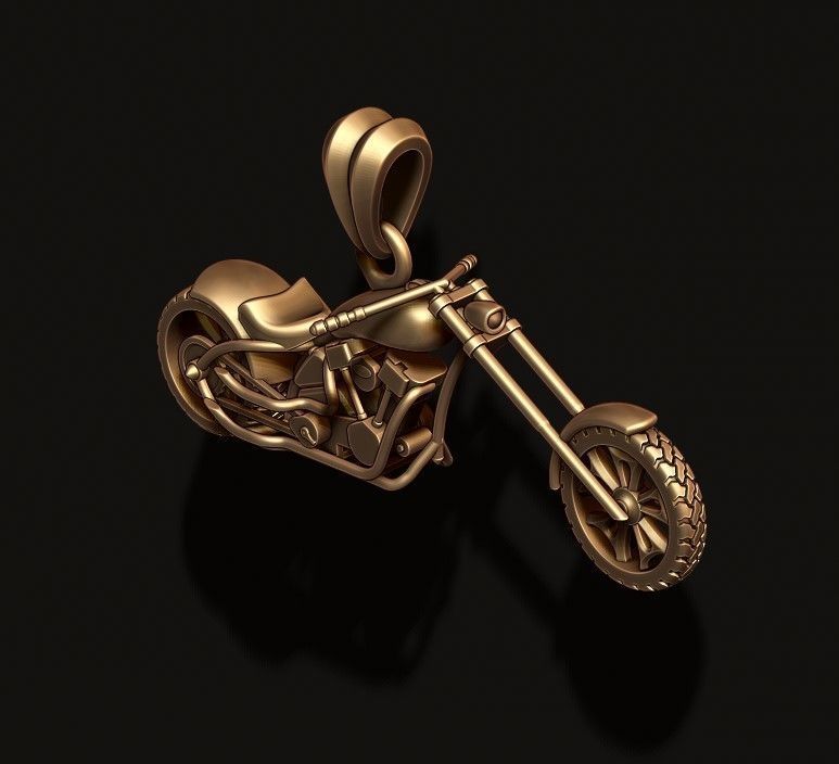 Motorcycle chopper pendant 3d 3D print model_2