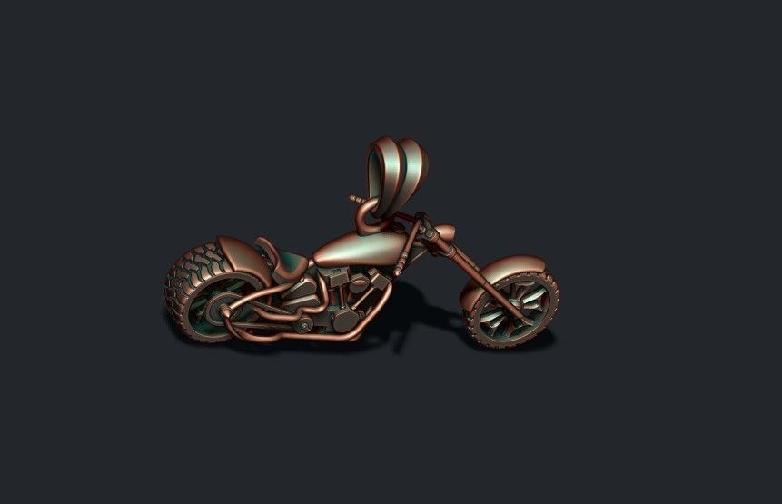 Motorcycle chopper pendant 3d 3D print model_12
