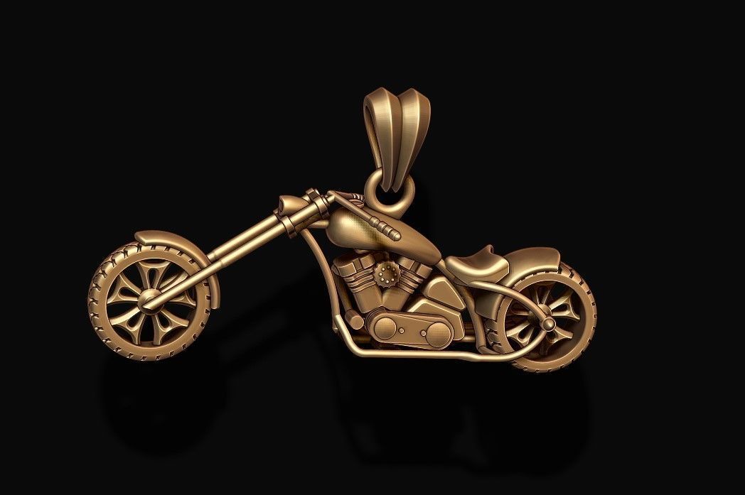 Motorcycle chopper pendant 3d 3D print model_3